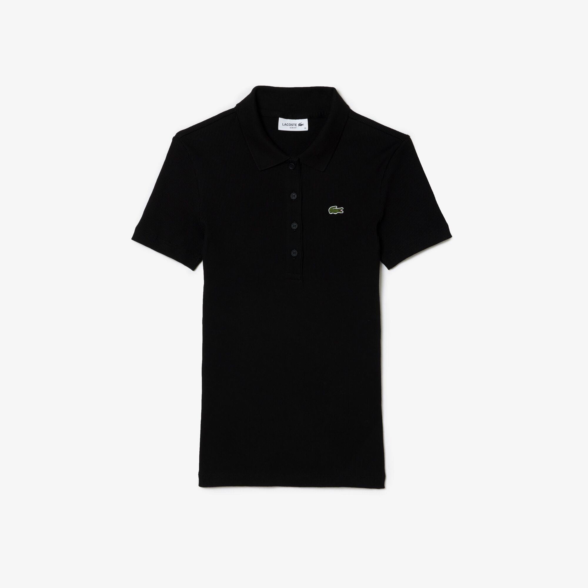 Polo L.12.D slim fit en coton côtelé