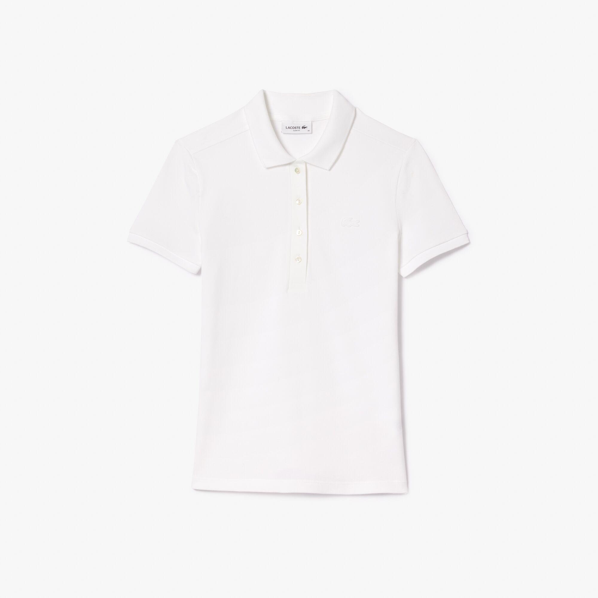 Polo slim fit en piqué de coton stretch