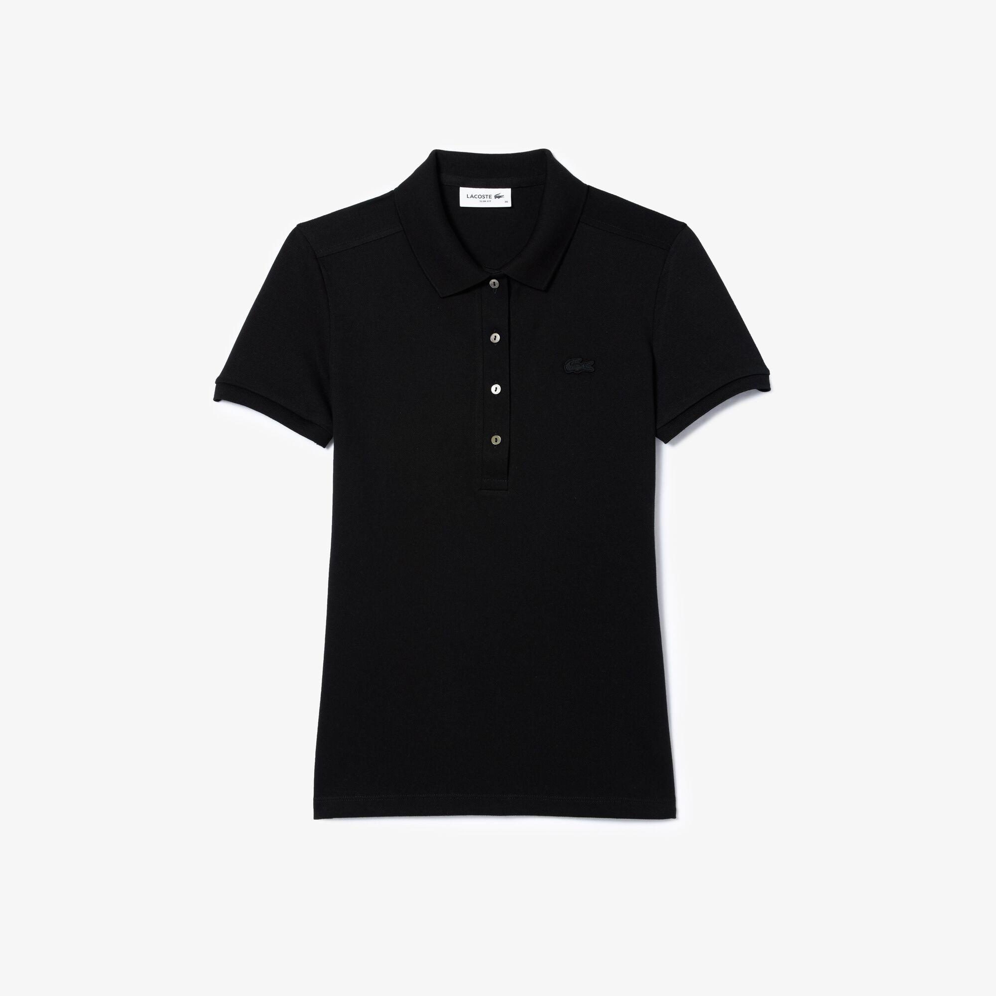 Polo slim fit en piqué de coton stretch