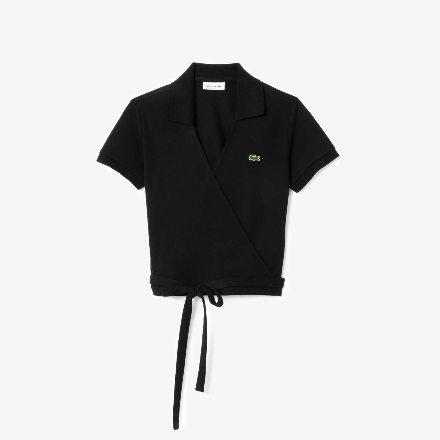 Polo cache-cœur en mini Piqué stretch