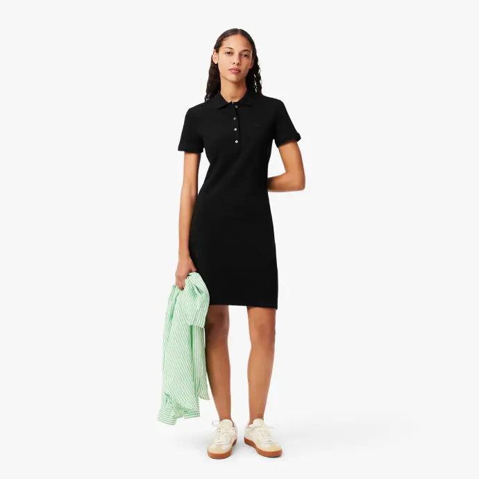 Robe polo stretch en mini Piqué