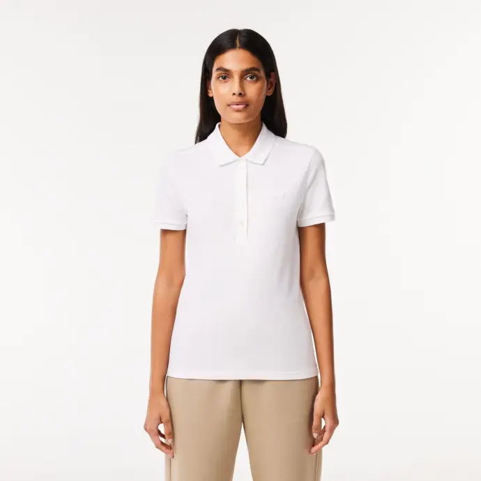 Polo slim fit en piqué de coton stretch