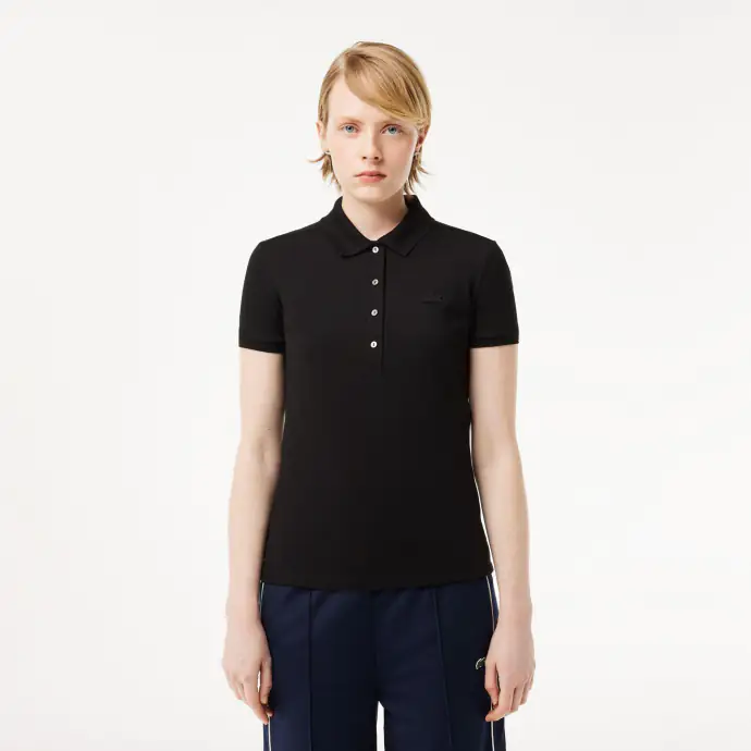 Polo slim fit en piqué de coton stretch