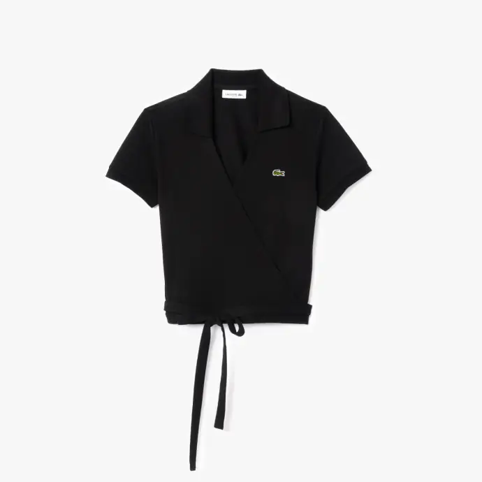 Polo cache-cœur en mini Piqué stretch