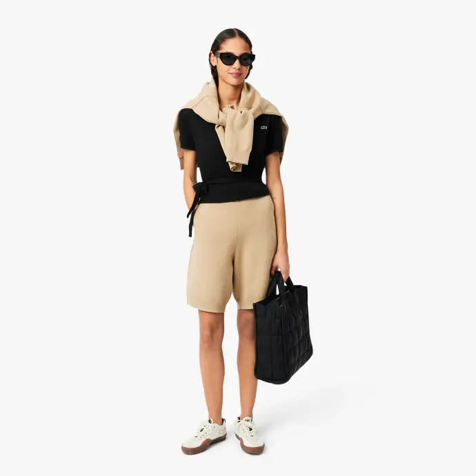 Polo cache-cœur en mini Piqué stretch