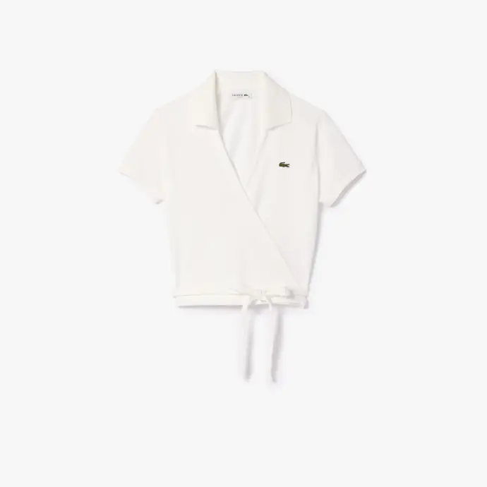 Polo cache-cœur en mini Piqué stretch