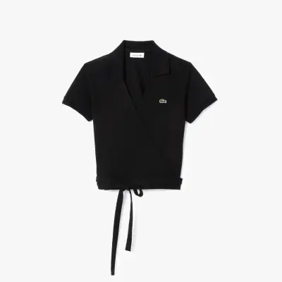 Polo cache-cœur en mini Piqué stretch