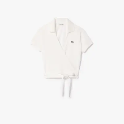 Polo cache-cœur en mini Piqué stretch